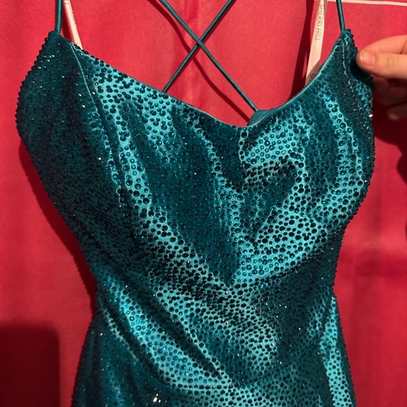 Sherri Hill Beaded Jade Size 10 Prom Dress Style #54856 - Picture 4 of 9